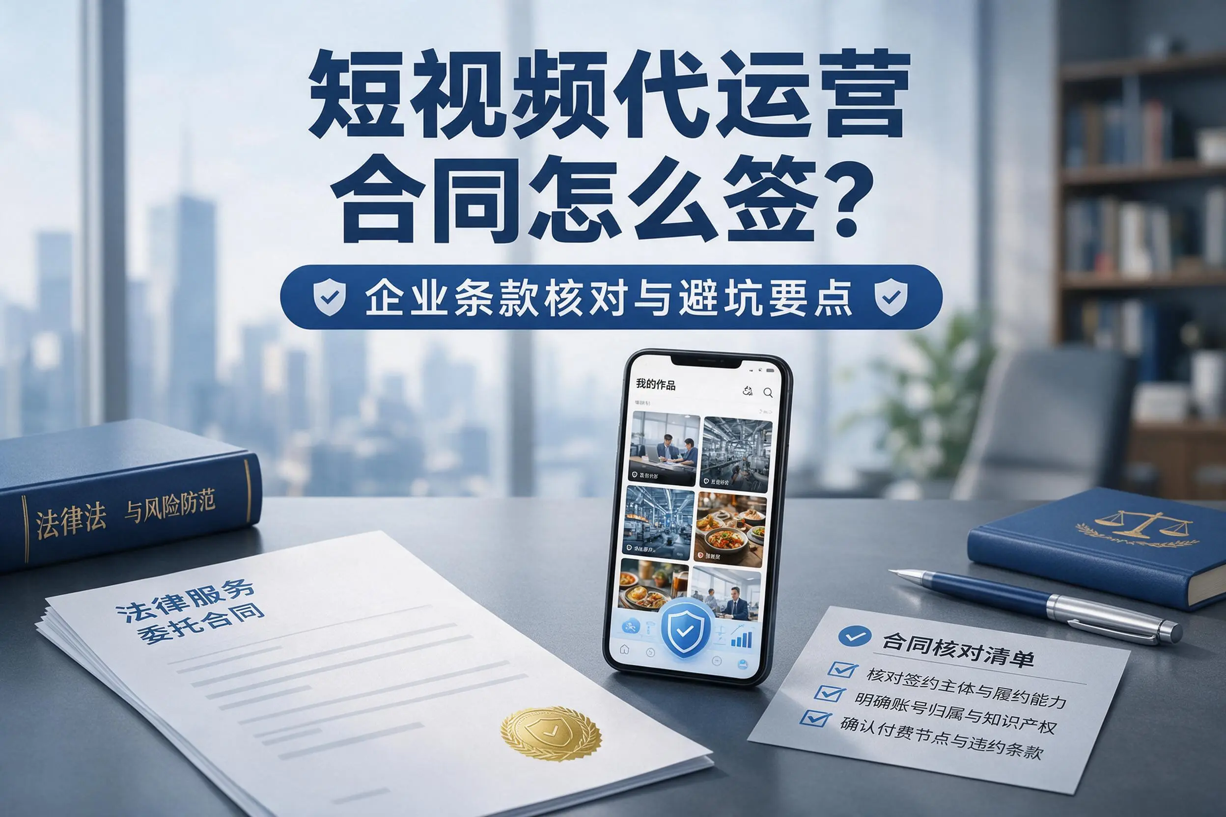 短视频代运营合同怎么签？商洛企业条款核对与避坑要点