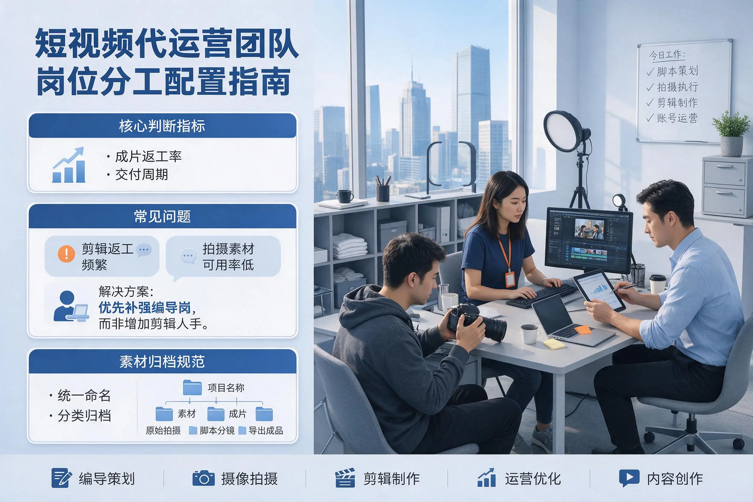 短视频代运营团队如何配置？商洛企业岗位分工科普说明