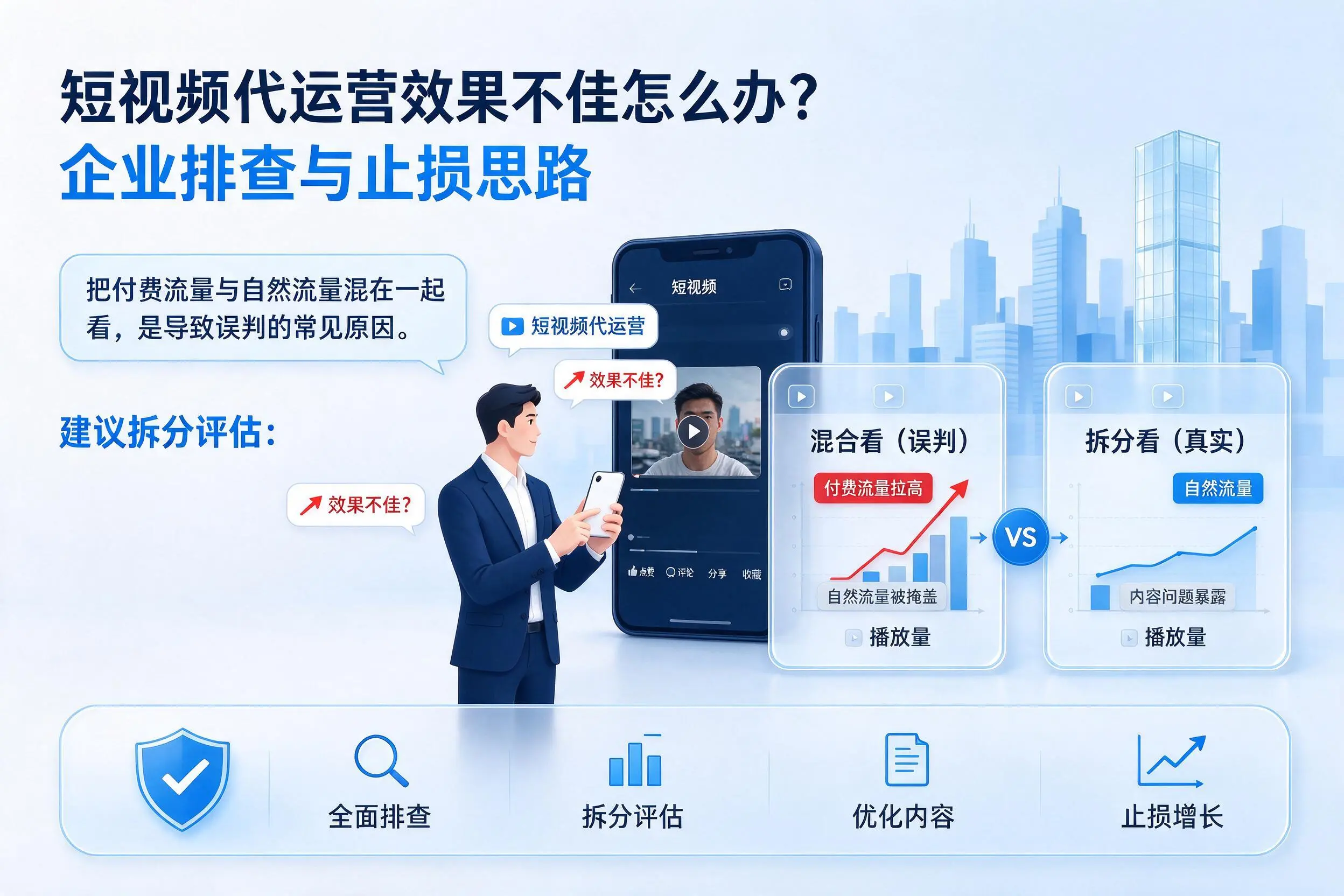 短视频代运营效果不佳怎么办？商洛企业排查与止损思路