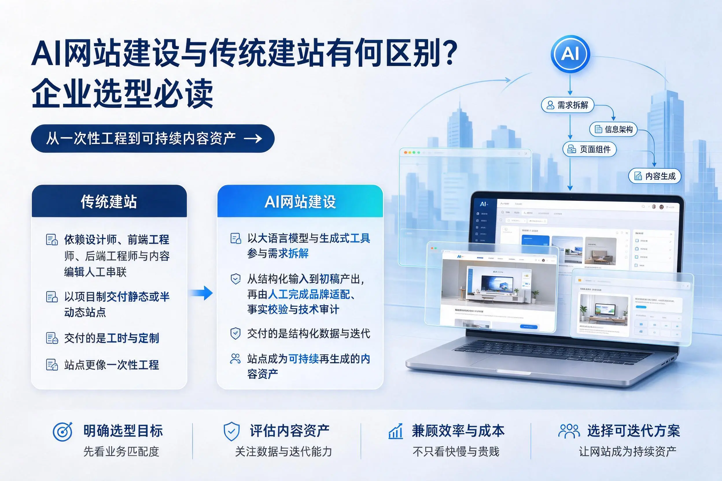 AI网站建设与传统建站有何区别?商洛企业选型必读