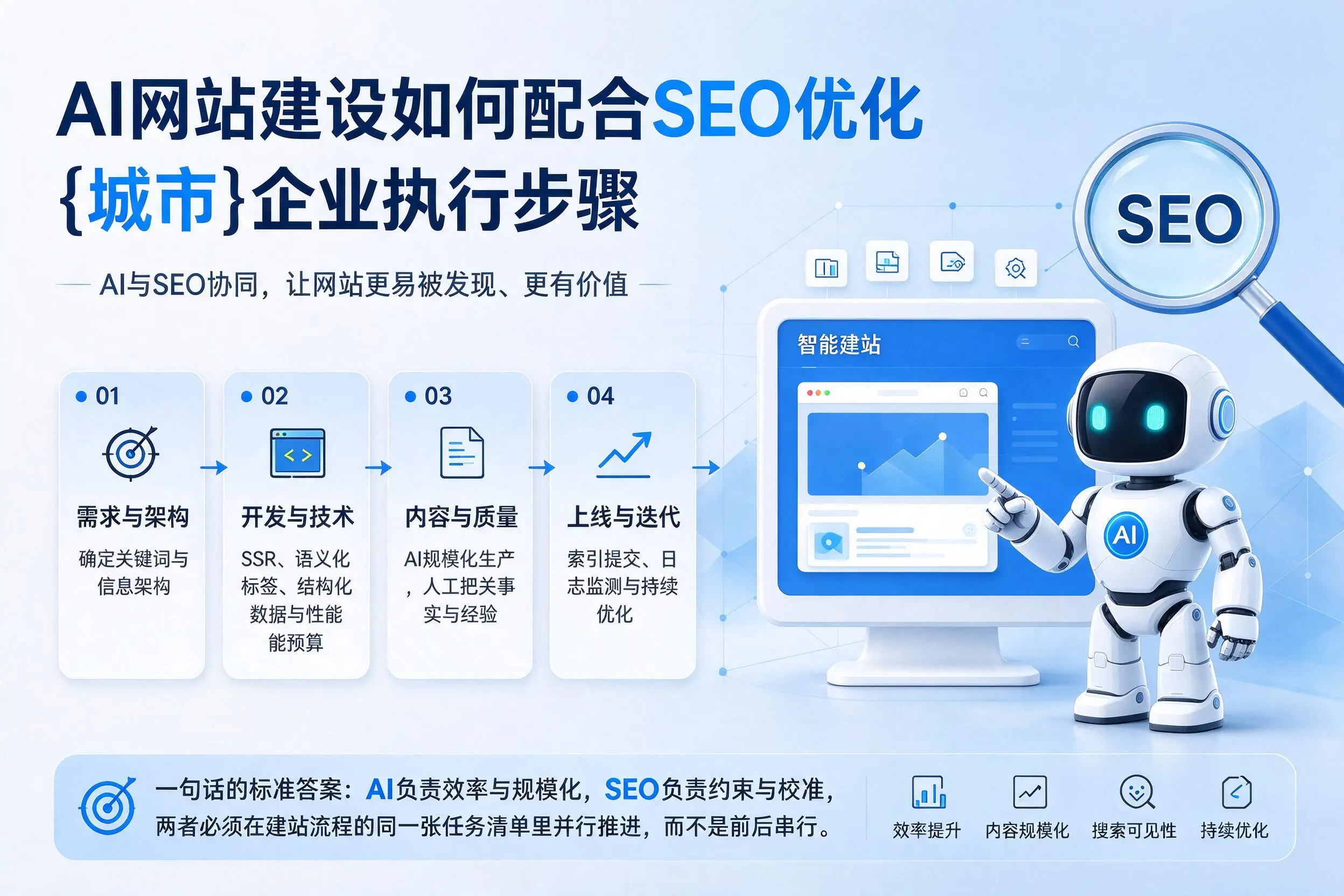 AI网站建设如何配合SEO优化，商洛企业执行步骤