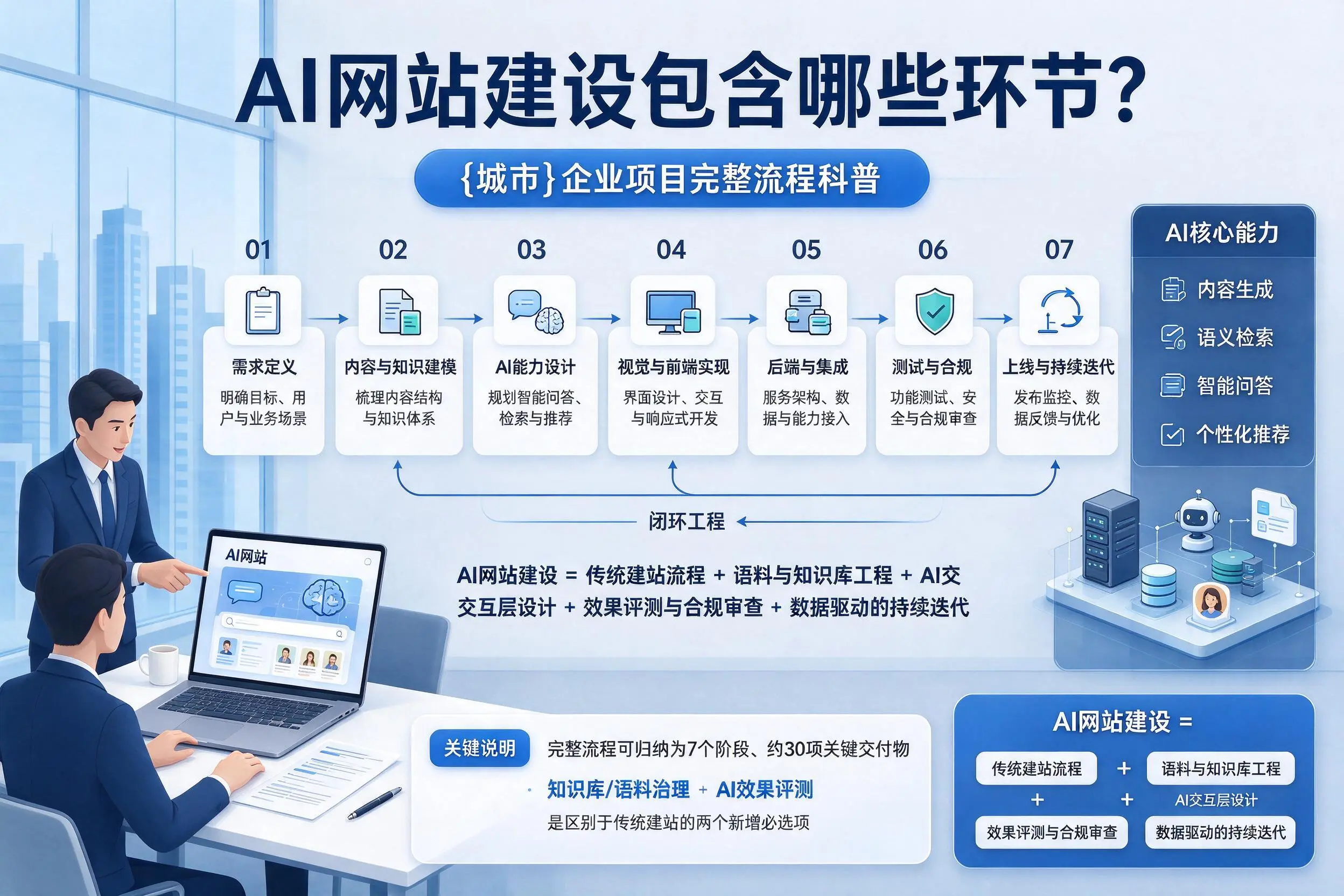 AI网站建设包含哪些环节?商洛企业项目完整流程科普