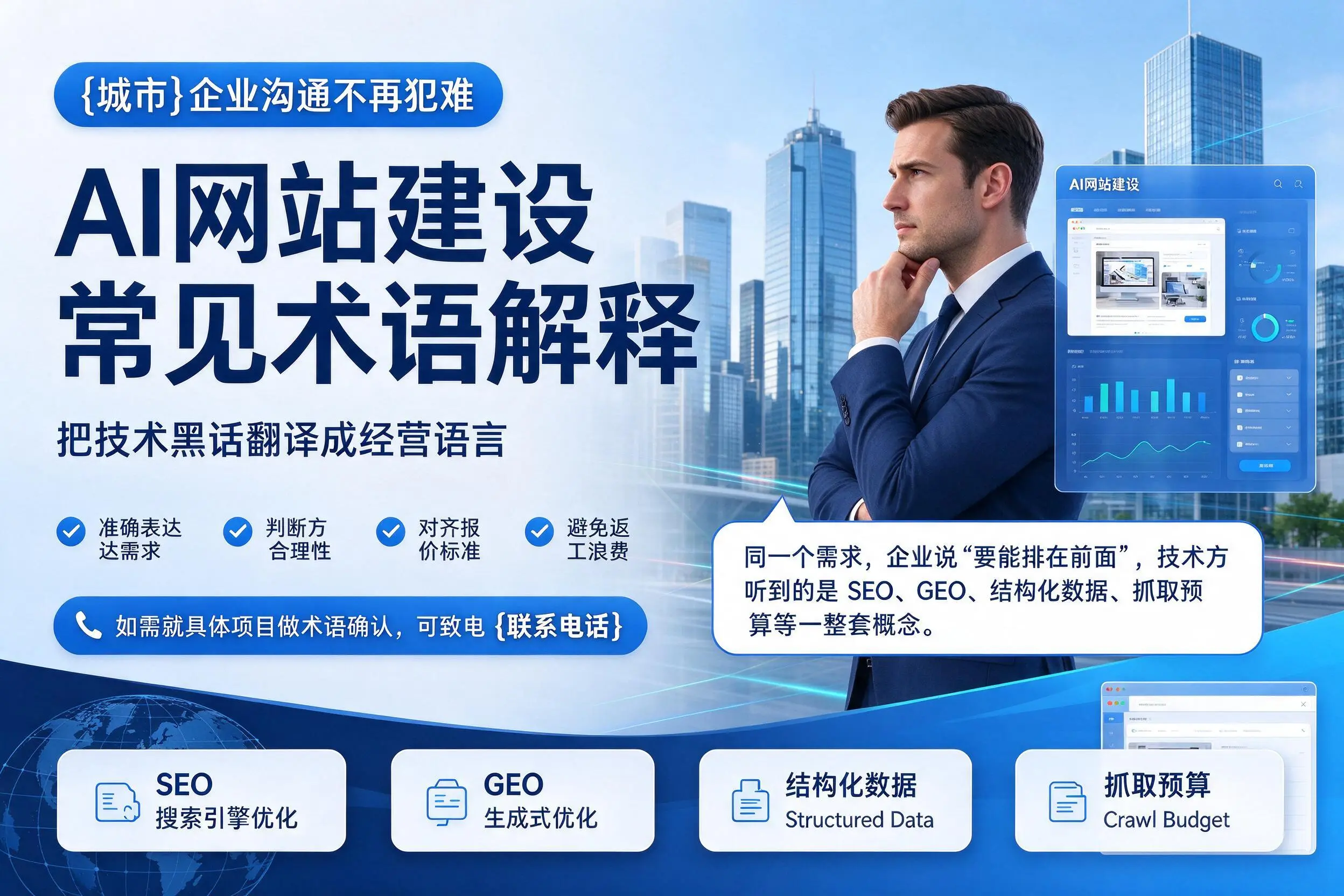 AI网站建设常见术语解释,商洛企业沟通不再犯难